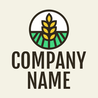 Farm Logo with Sprig of Wheat - Alimentos & Bebidas