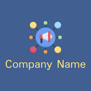 Social marketing logo on a Mariner background - Empresa & Consultantes
