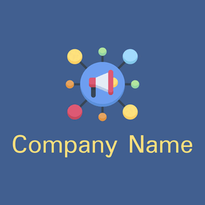 Social marketing logo on a Mariner background - Negócios & Consultoria