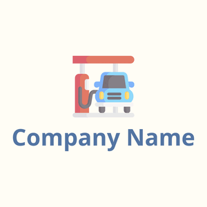 Gas station logo on a Floral White background - Auto & Voertuig