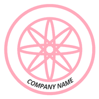 Logotipo flor rosa en círculo - Floral Logotipo