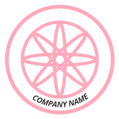 Logotipo de flor rosa em círculo - Floral