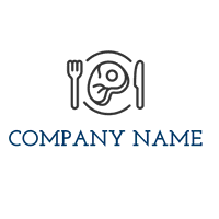 Logo restaurante con pieza de carne - Alimentos & Bebidas Logotipo