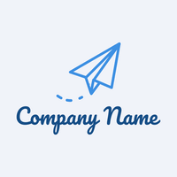Logo de avión de papel azul - Comunicaciones Logotipo