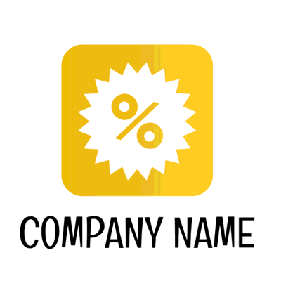 Discount logo in a yellow square - Vendita al dettaglio
