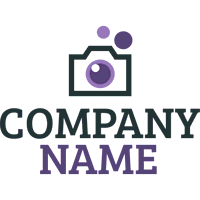 Kamera mit lila Retina-Logo - Fotografie Logo
