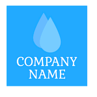 Logo azul con dos gotas de agua - Alimentos & Bebidas Logotipo