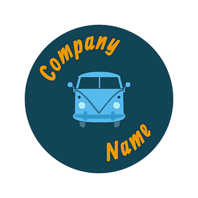 Logotipo coche camping azul - Viajes & Hoteles Logotipo
