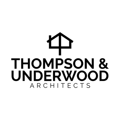 Firmenlogo des Architekten mit Haus-Symbol - Bau & Werkzeuge Logo