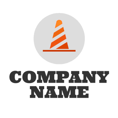 Bau-Logo mit orangefarbenen Nieten - Industrie
