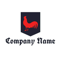 Rotes Hahn-Logo im Banner - Landwirtschaft Logo