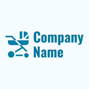 Baby carriage logo on a Alice Blue background - Niños & Guardería