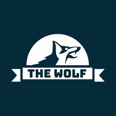 Minimalist wolf and banner logo - Animales & Animales de compañía