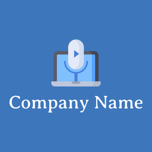 Podcast logo on a Curious Blue background - Comunicaciones