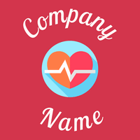 Heartbeat logo on a Brick Red background - Medizin & Pharmazeutik