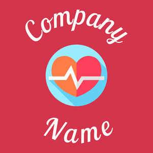 Heartbeat logo on a Brick Red background - Medizin & Pharmazeutik