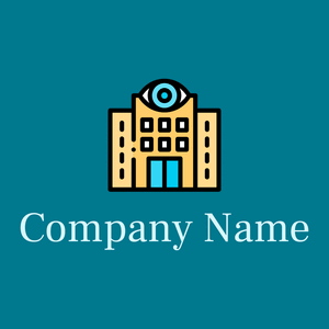 Eye clinic logo on a Teal background - Médicale & Pharmaceutique