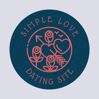 Dating-Site-Logo mit Herz und Rose - Partnervermittlung Logo
