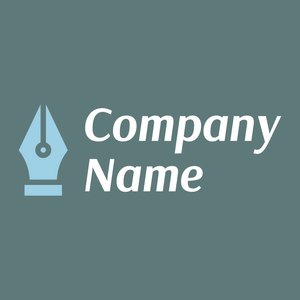 Pen tool logo on a Blue Bayoux background - Domaine des communications