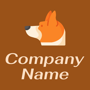 Corgi logo on a Golden Brown background - Animais e Pets