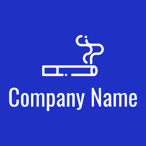 Cigarrete logo on a Persian Blue background - Abstrait