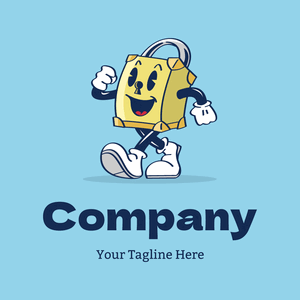 Content padlock logo on blue background - Tecnología