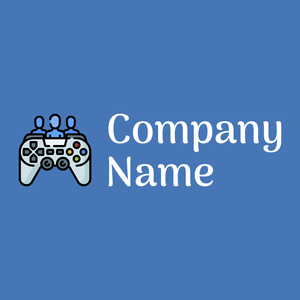 Gamepad logo on a Steel Blue background - Caridade & Empresas Sem Fins Lucrativos