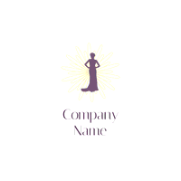 Logotipo de silueta de una mujer en un vestido - Moda & Belleza Logotipo
