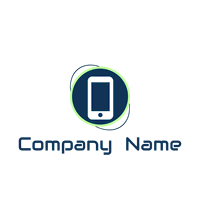 Logotipo de teléfono móvil en círculo - Comunicaciones Logotipo