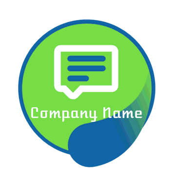 Logo de burbuja de conversación con textos - Comunicaciones Logotipo