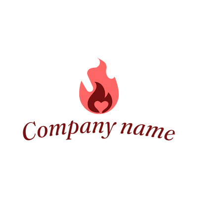 Herz im Flamme-Logo - Partnervermittlung