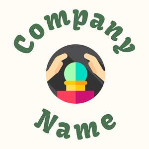 Fortune teller logo on a Floral White background - Abstracto