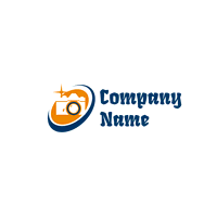 Logotipo de cámara con flash naranja - Fotograpía Logotipo