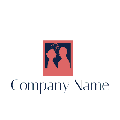 Logotipo de silueta de pareja - Citas Logotipo