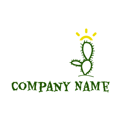 Logotipo de cactus y sol - Paisage Logotipo