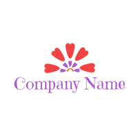 Logo arcoíris corazones - Floral Logotipo