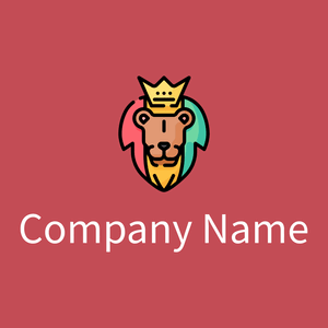 Lion logo on a Fuzzy Wuzzy Brown background - Animales & Animales de compañía