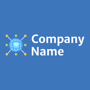 Internet logo on a Curious Blue background - Rechner
