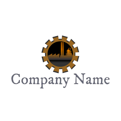 Logotipo de fábrica industrial y engranaje - Industrial Logotipo