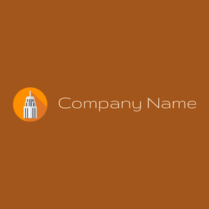 Empire state building logo on a Golden Brown background - Arquitetura