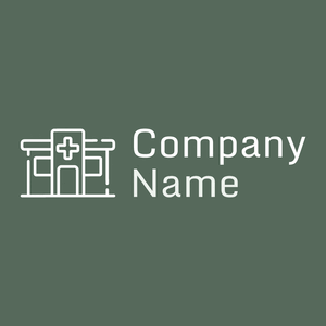 Hospital logo on a Mineral Green background - Medical & Farmacia