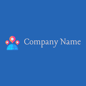 Location logo on a Cerulean Blue background - Negócios & Consultoria