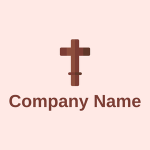 Crucifixion logo on a Misty Rose background - Religious