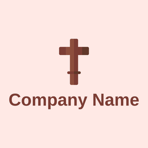 Crucifixion logo on a Misty Rose background - Religiosidade