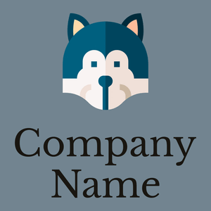 Wolf logo on a Slate Grey background - Animales & Animales de compañía