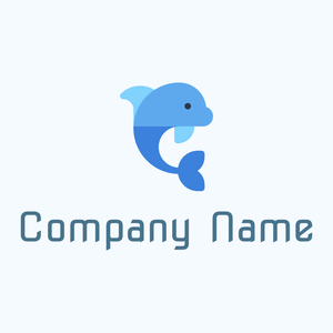 Cornflower Blue Dolphin on a Alice Blue background - Animales & Animales de compañía