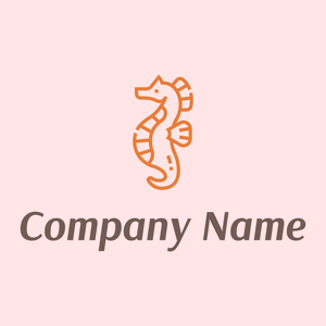 Seahorse logo on a Misty Rose background - Animais e Pets