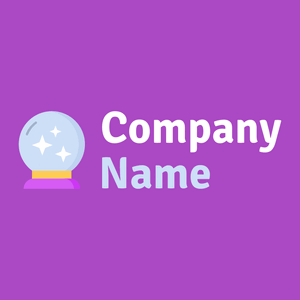 Crystal ball logo on a Deep Lilac background - Abstracto