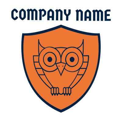 Logotipo insignia naranja con búho - Empresa & Consultantes Logotipo