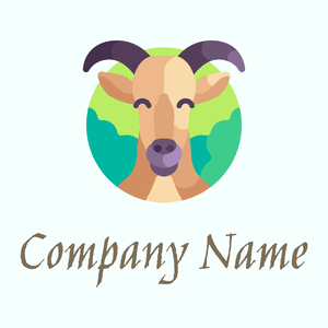 Goat logo on a Azure background - Dieren/huisdieren